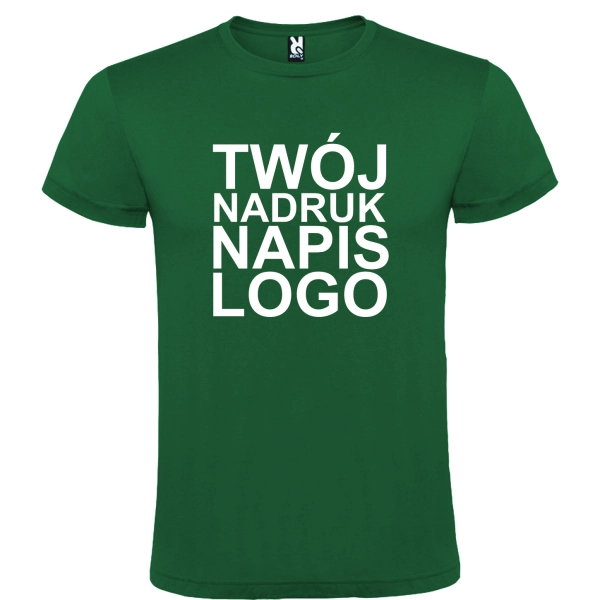 Męska koszulka T-shirt 100% miękka bawełna zielona z twoim nadrukiem roz. L